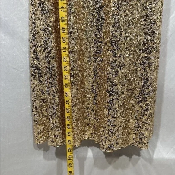 Mac Duggal Gold Asymmetrical Sequin Dress - Picture 3 of 3
